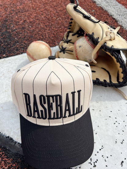 Baseball - Black Stripe Vintage Trucker Hat