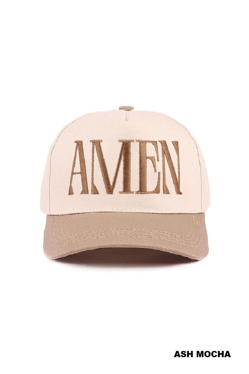 Amen-Two Tone Cotton Hat Zenana