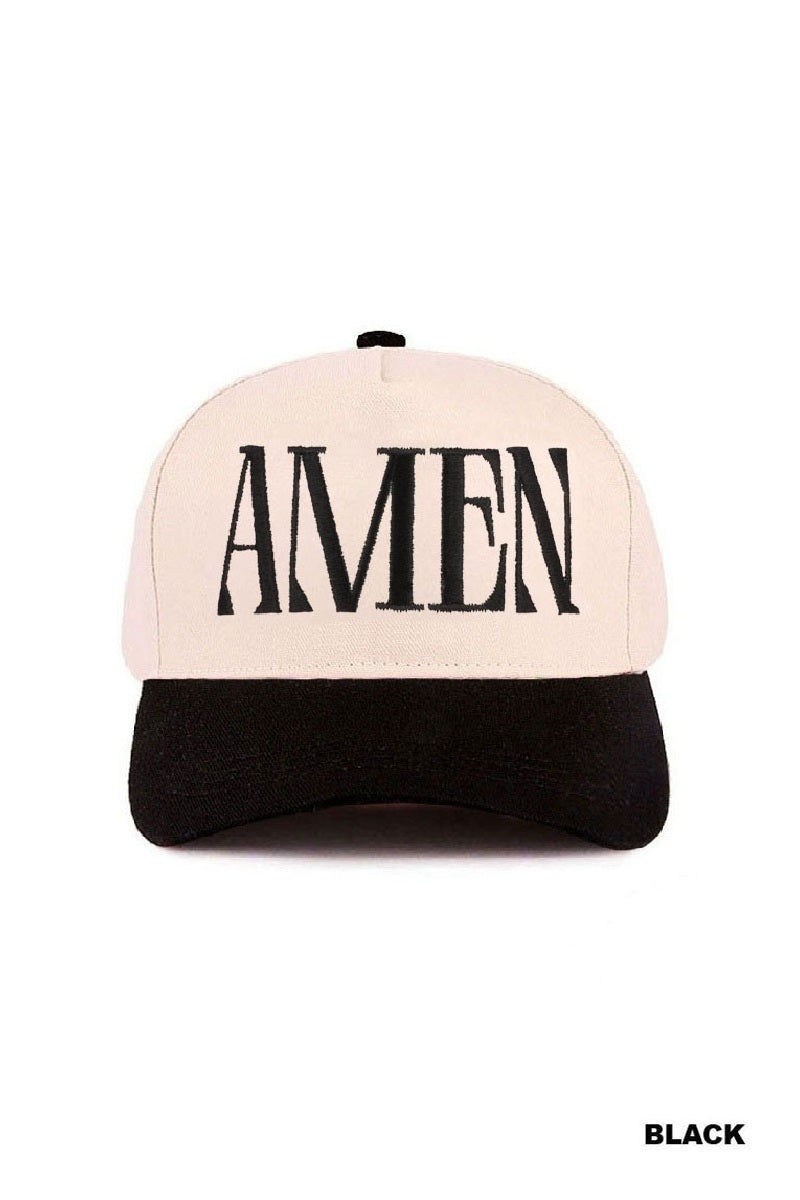 Amen-Two Tone Cotton Hat Zenana