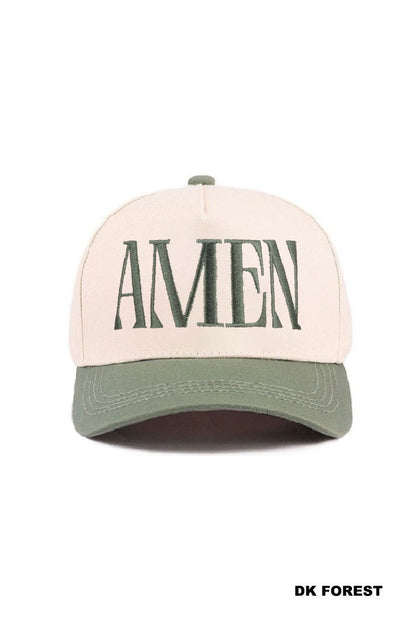 Amen-Two Tone Cotton Hat Zenana
