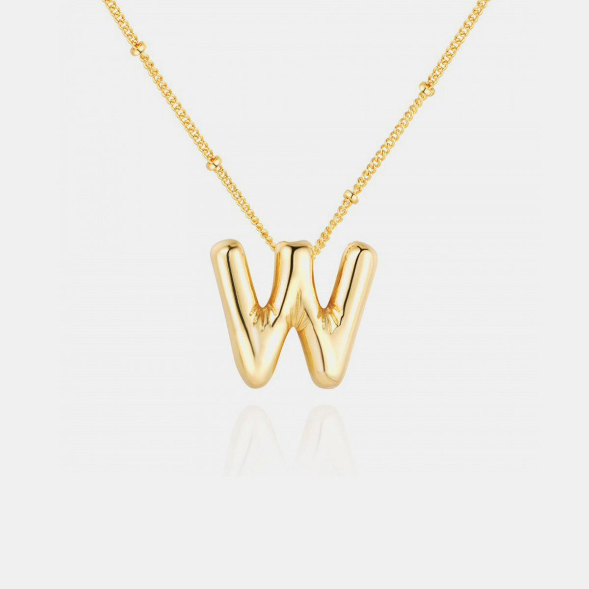 T~Z Gold-Plated Bubble Initial Necklace