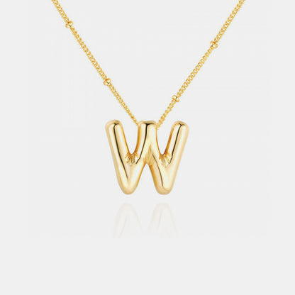 T~Z Gold-Plated Bubble Initial Necklace