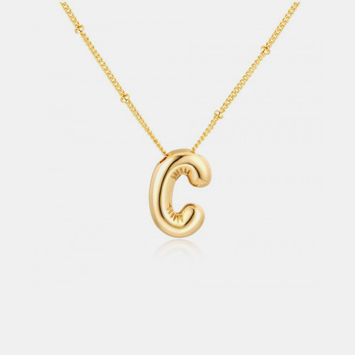 A~J Gold-Plated Bubble Initial Necklace