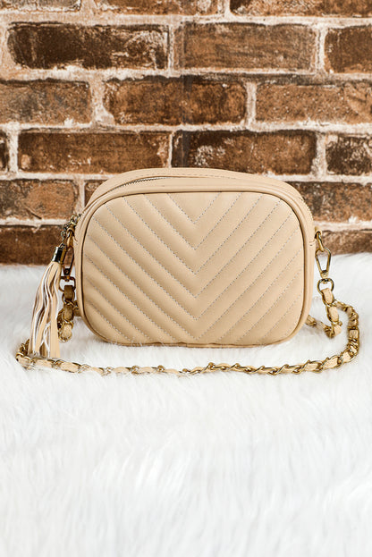 Oatmeal Chevron Shoulder Bag