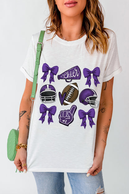 Gold or Purple Game Day Bowknot Graphic Tee