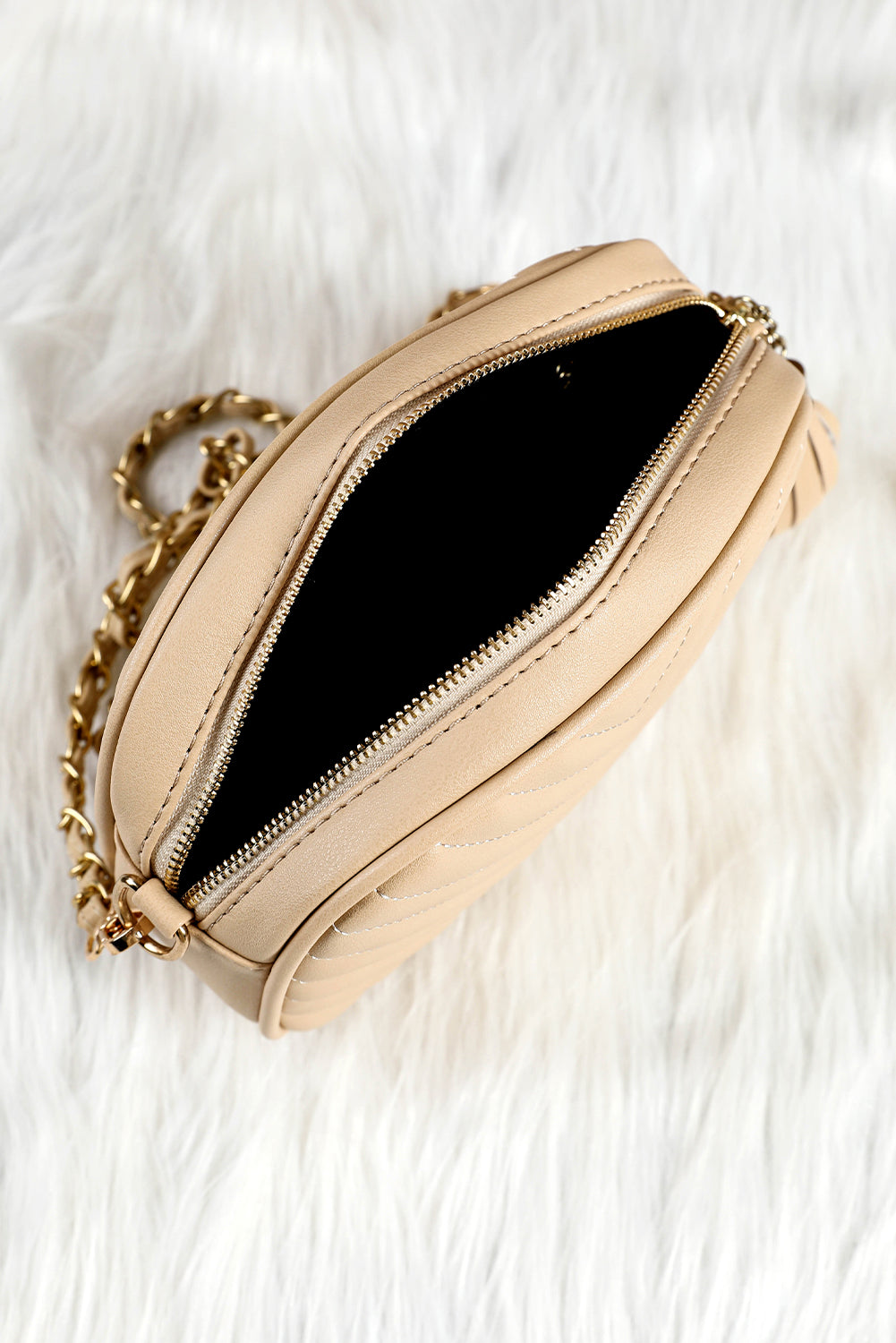 Oatmeal Chevron Shoulder Bag