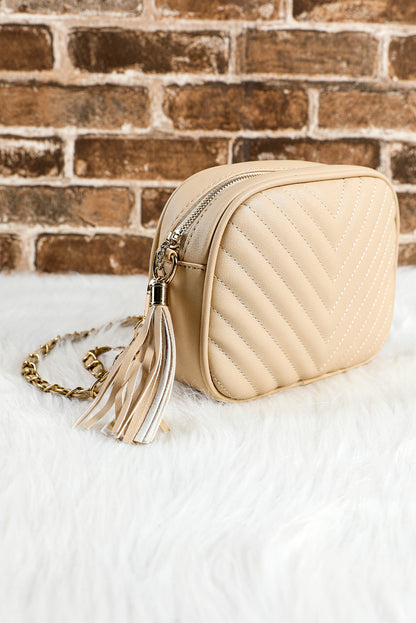 Oatmeal Chevron Shoulder Bag