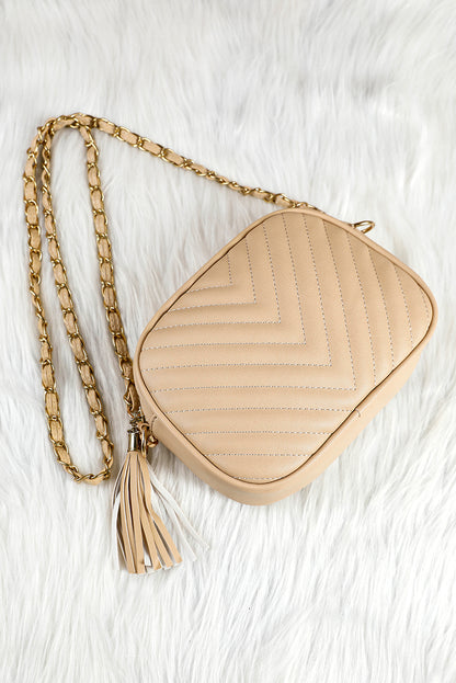 Oatmeal Chevron Shoulder Bag