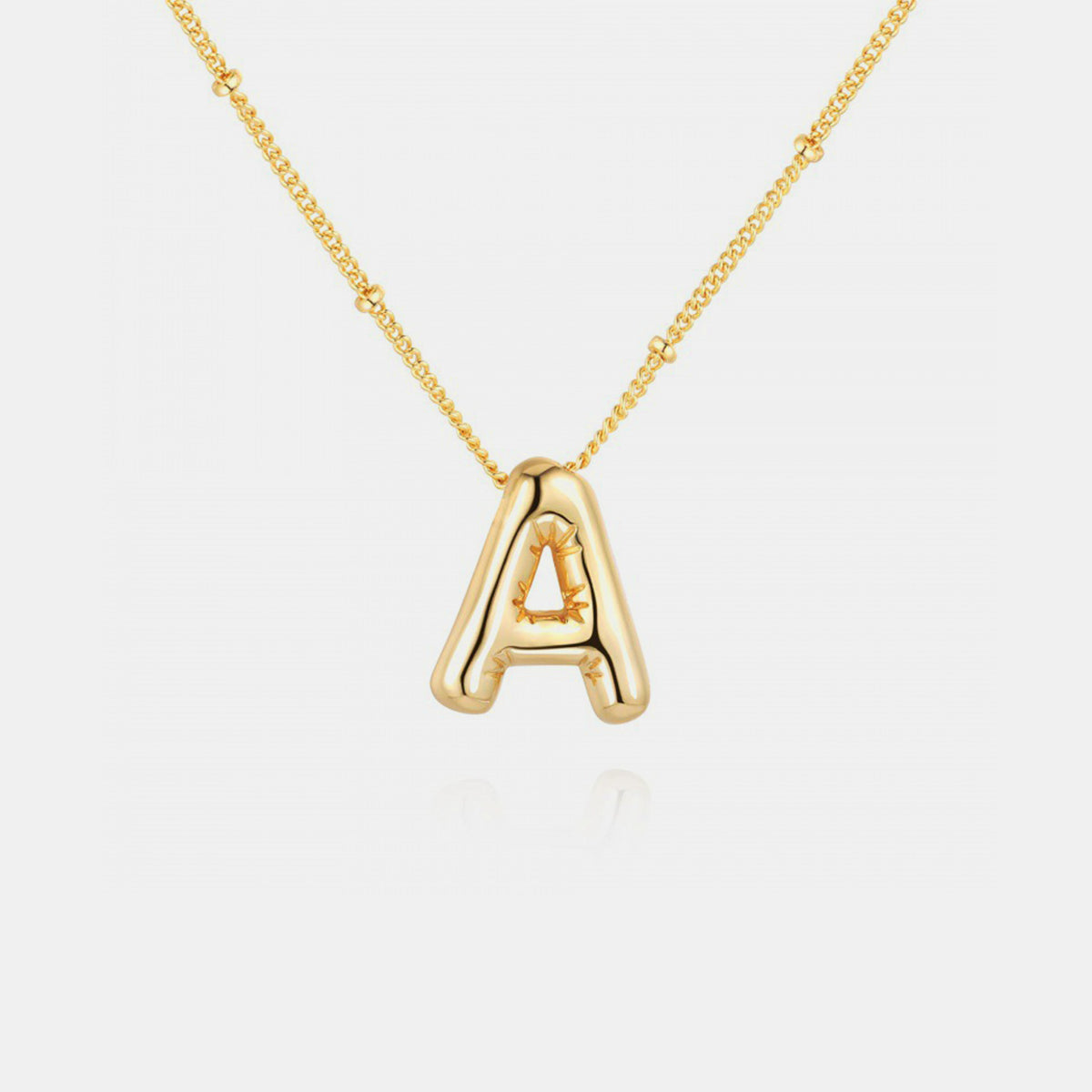 A~J Gold-Plated Bubble Initial Necklace