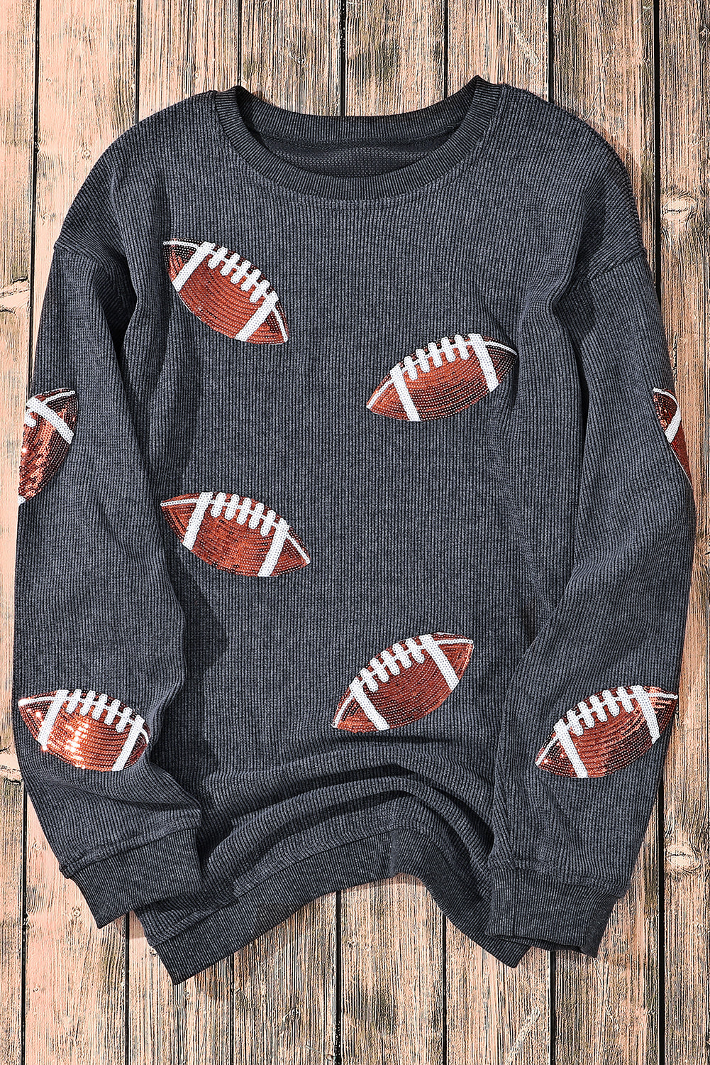 Black Sequin Game Day Sweatshirt