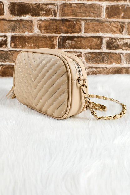 Oatmeal Chevron Shoulder Bag