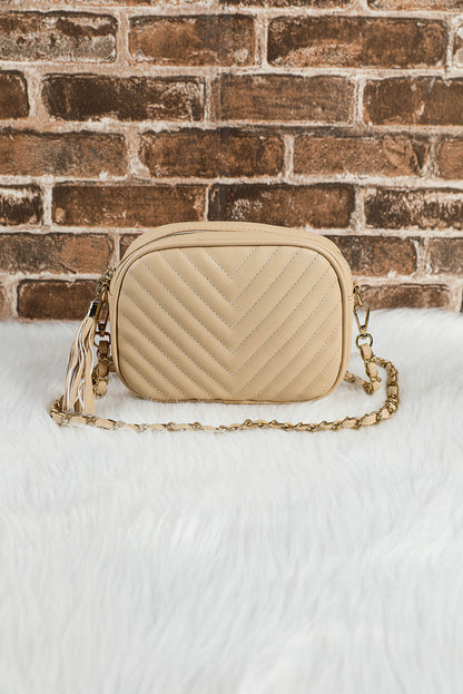 Oatmeal Chevron Shoulder Bag