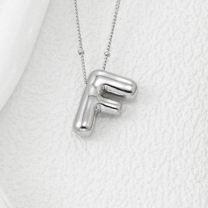 A-L Silver Bubble Letter Necklace