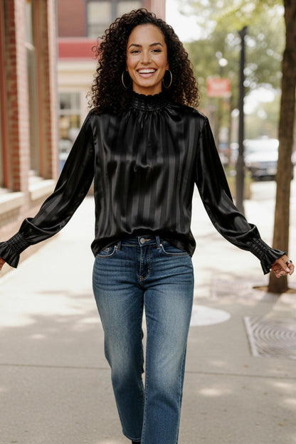 The Satin Scene High Neck Blouse