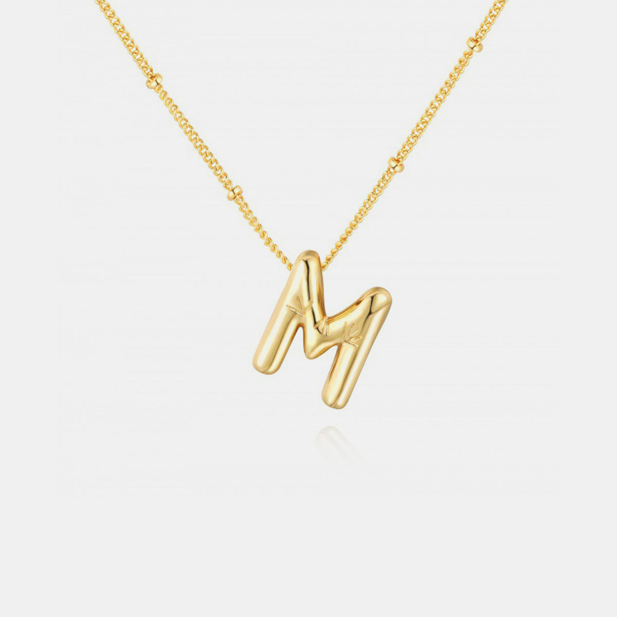 K~S Gold-Plated Bubble Initial Necklace