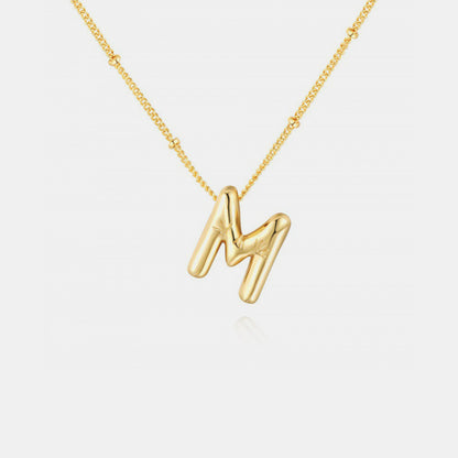 K~S Gold-Plated Bubble Initial Necklace