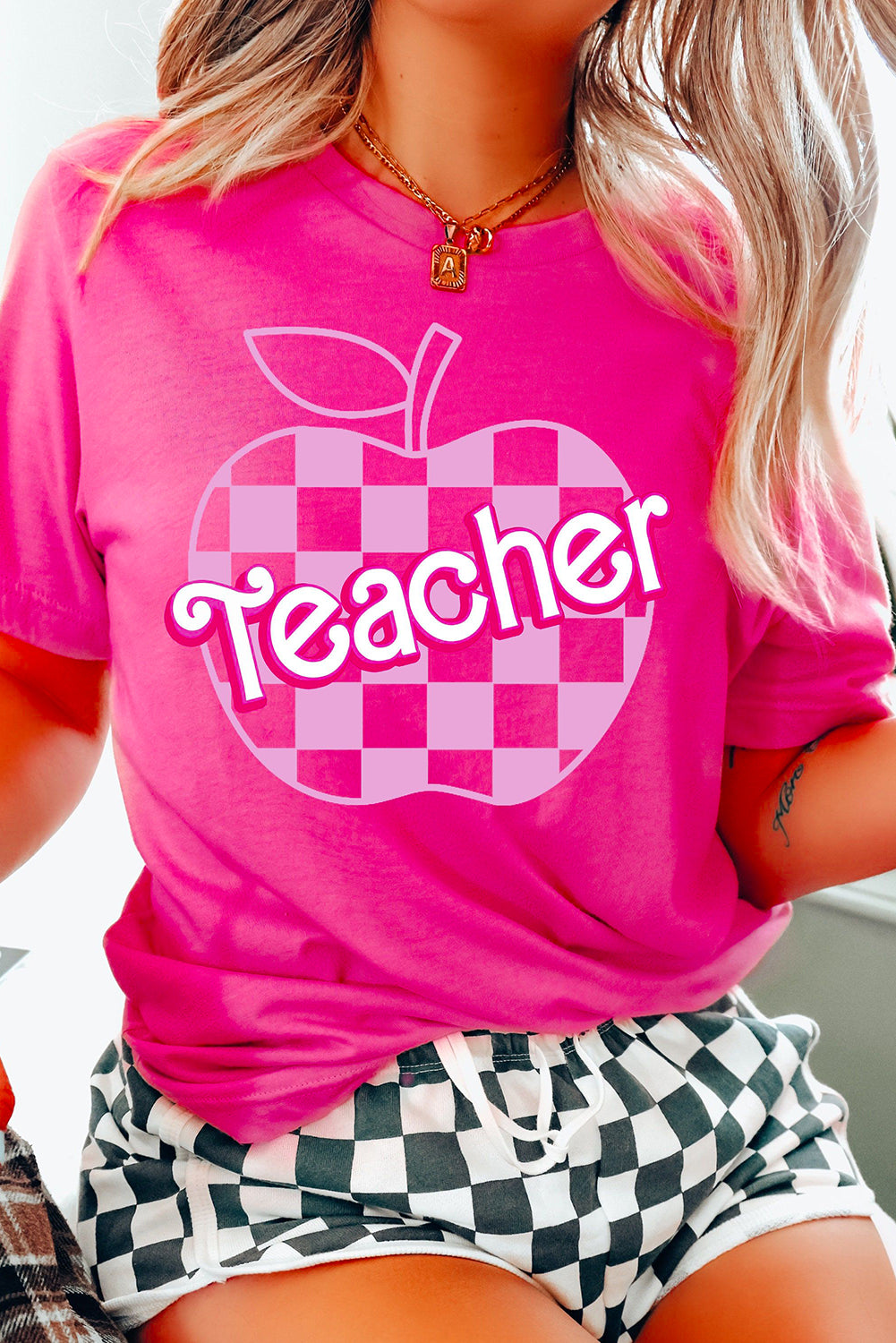 Checkered Apple T Shirt