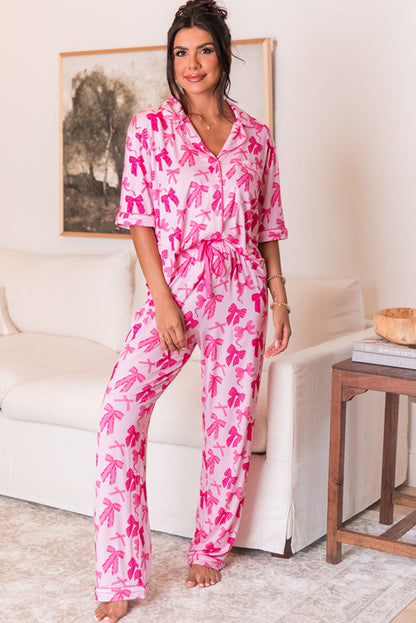 Pink Bow Pajamas Set