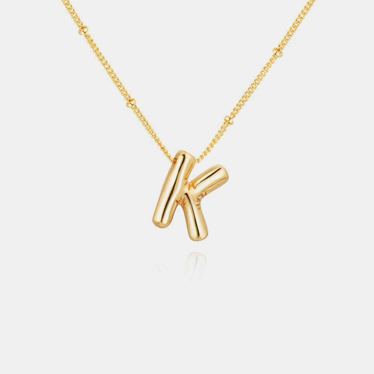 K~S Gold-Plated Bubble Initial Necklace