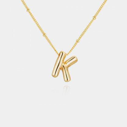 K~S Gold-Plated Bubble Initial Necklace