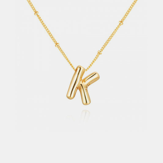 K~S Gold-Plated Bubble Initial Necklace