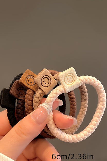 Chestnut 5Pcs Smile  Braided Hairband