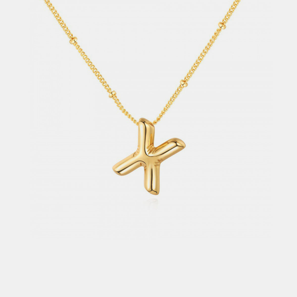 T~Z Gold-Plated Bubble Initial Necklace