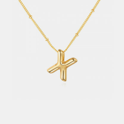 T~Z Gold-Plated Bubble Initial Necklace