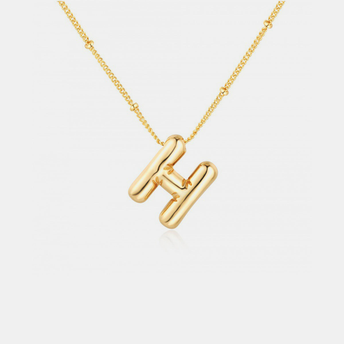 A~J Gold-Plated Bubble Initial Necklace