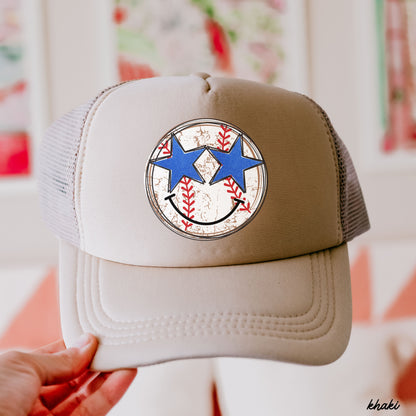 Baseball Star Eyes Trucker Hat *9 Colors