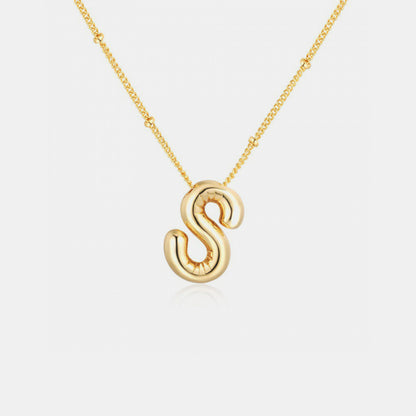 K~S Gold-Plated Bubble Initial Necklace