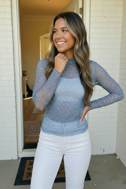 Oh My Darling Floral Mesh Top