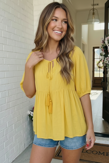 The Bee's Knees Yellow Peplum